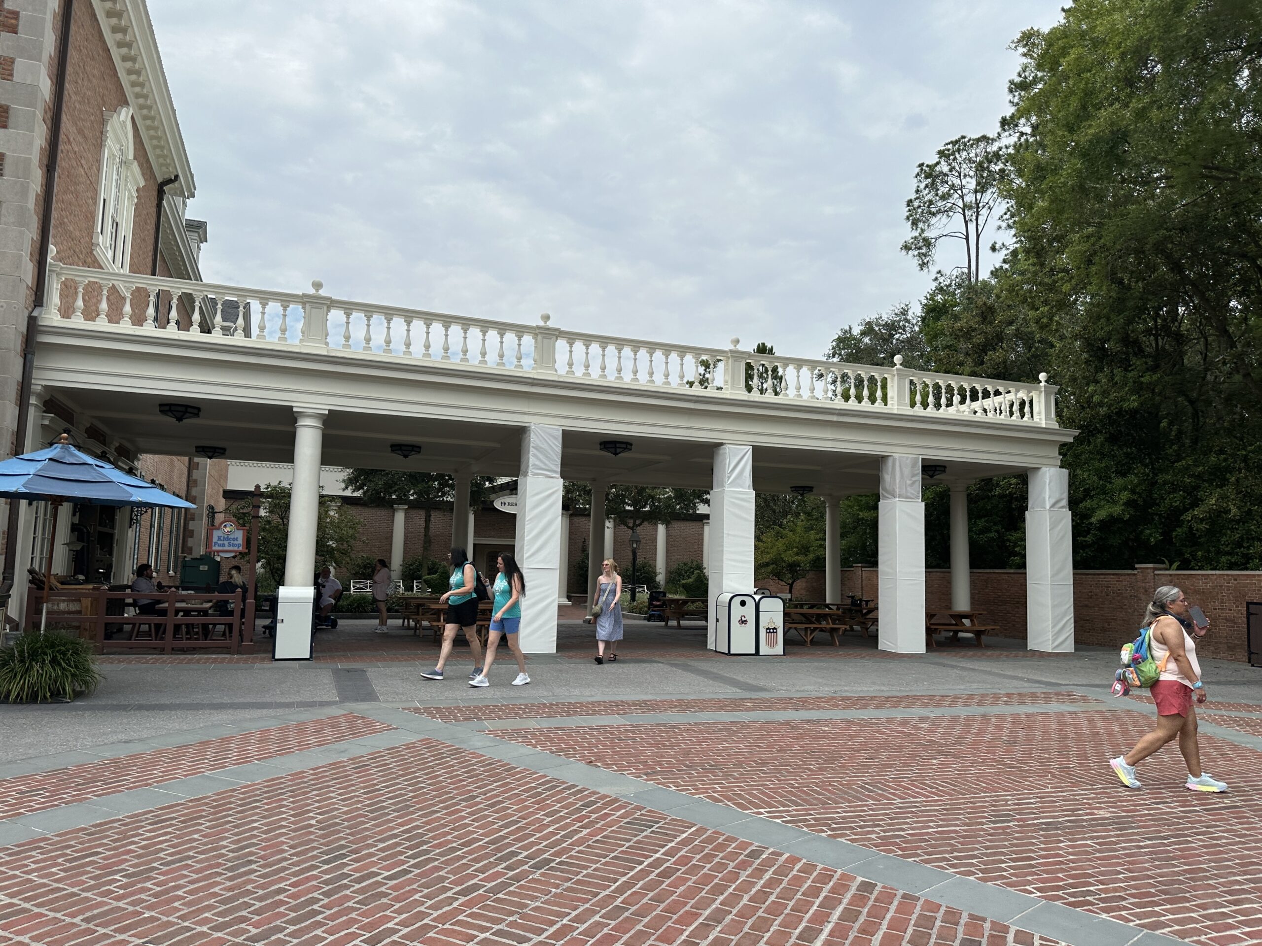American Adventure Columns Under Wraps at EPCOT