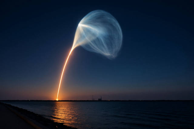 Falcon 9 Launch Creates ‘Space Jellyfish’ Over Cape Canaveral