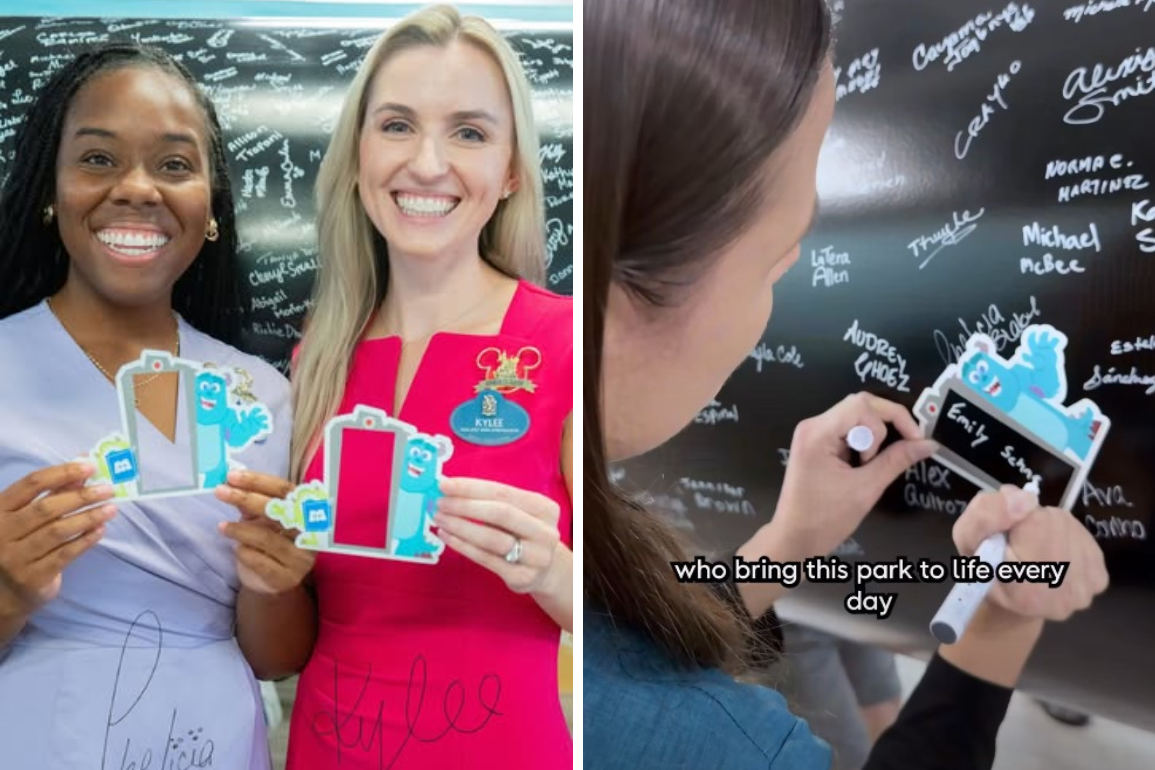 Disney Cast Members Sign Beams for Monstropolis Coaster