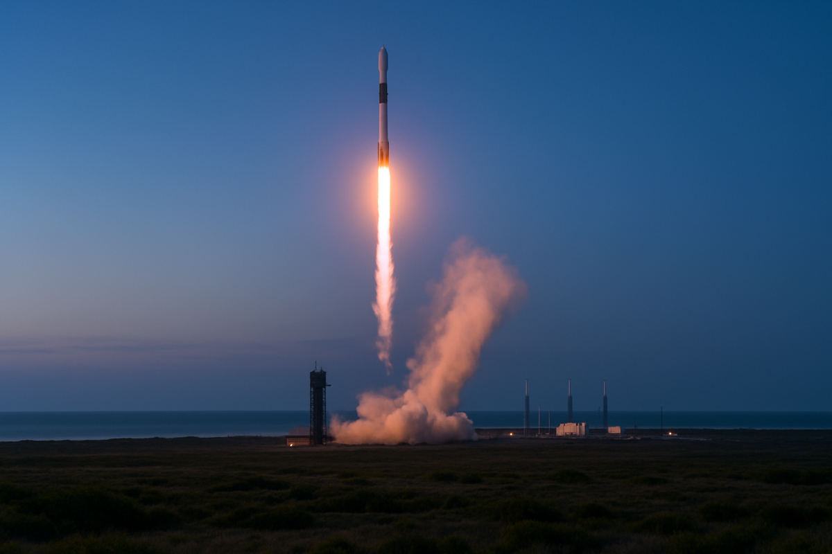 Cape Canaveral Cargo Launch Lit Up Pre-Dawn Skies