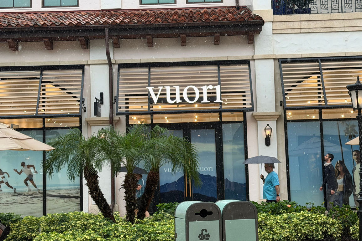 Vuori Sign Goes Up at Disney Springs Storefront