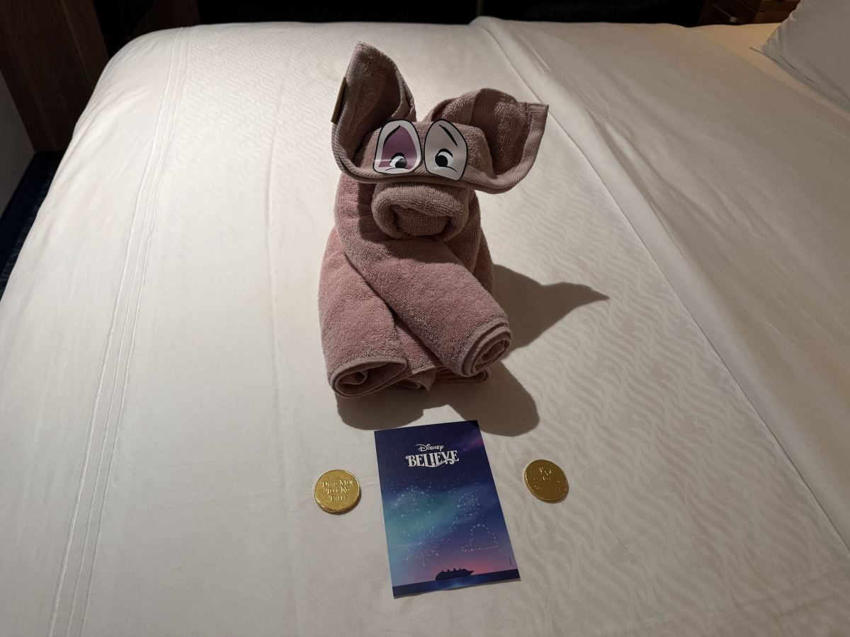 Pua Towel Animal Appears on Disney Believe Media Cruise