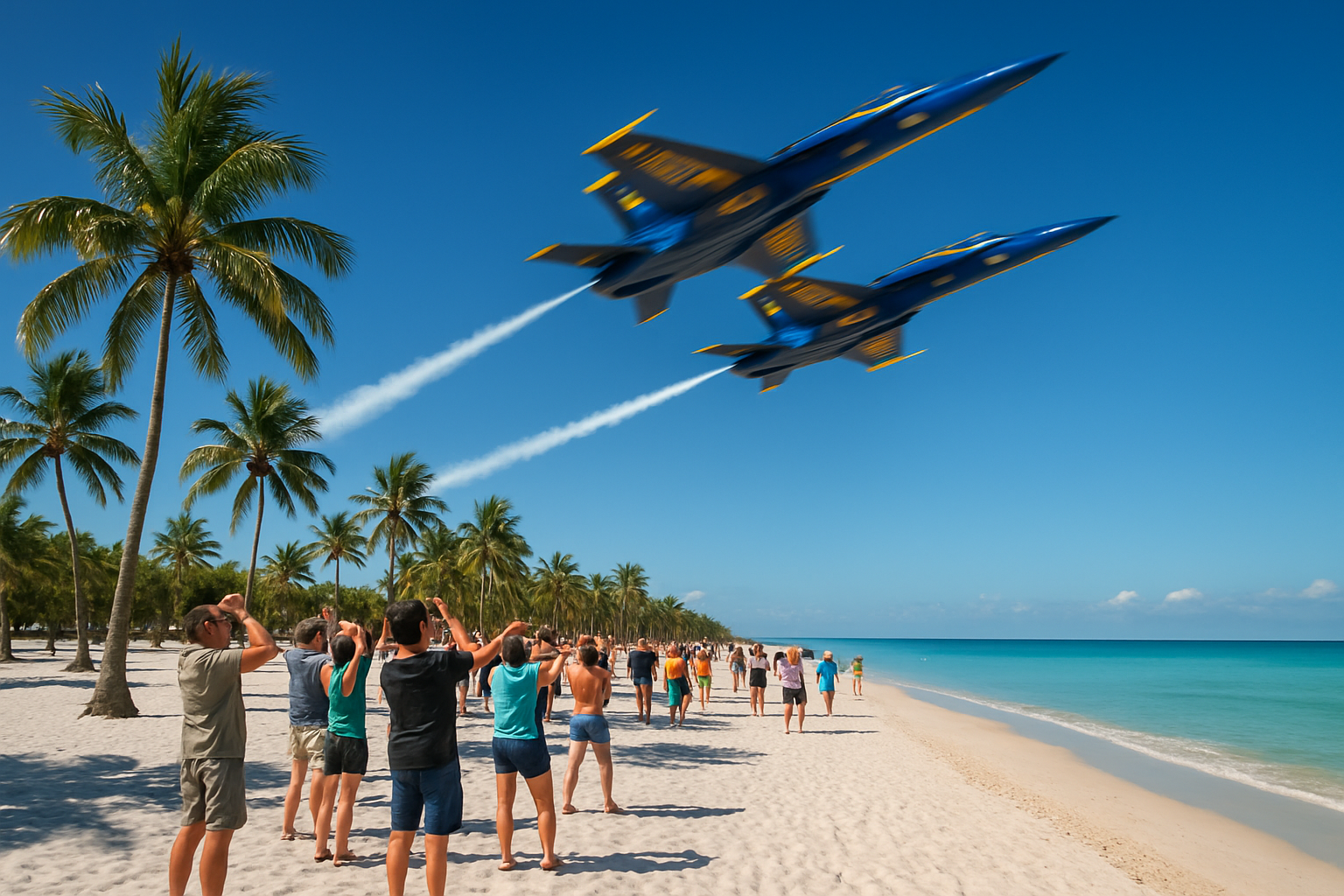Blue Angels Fly Low Over a Florida Beach