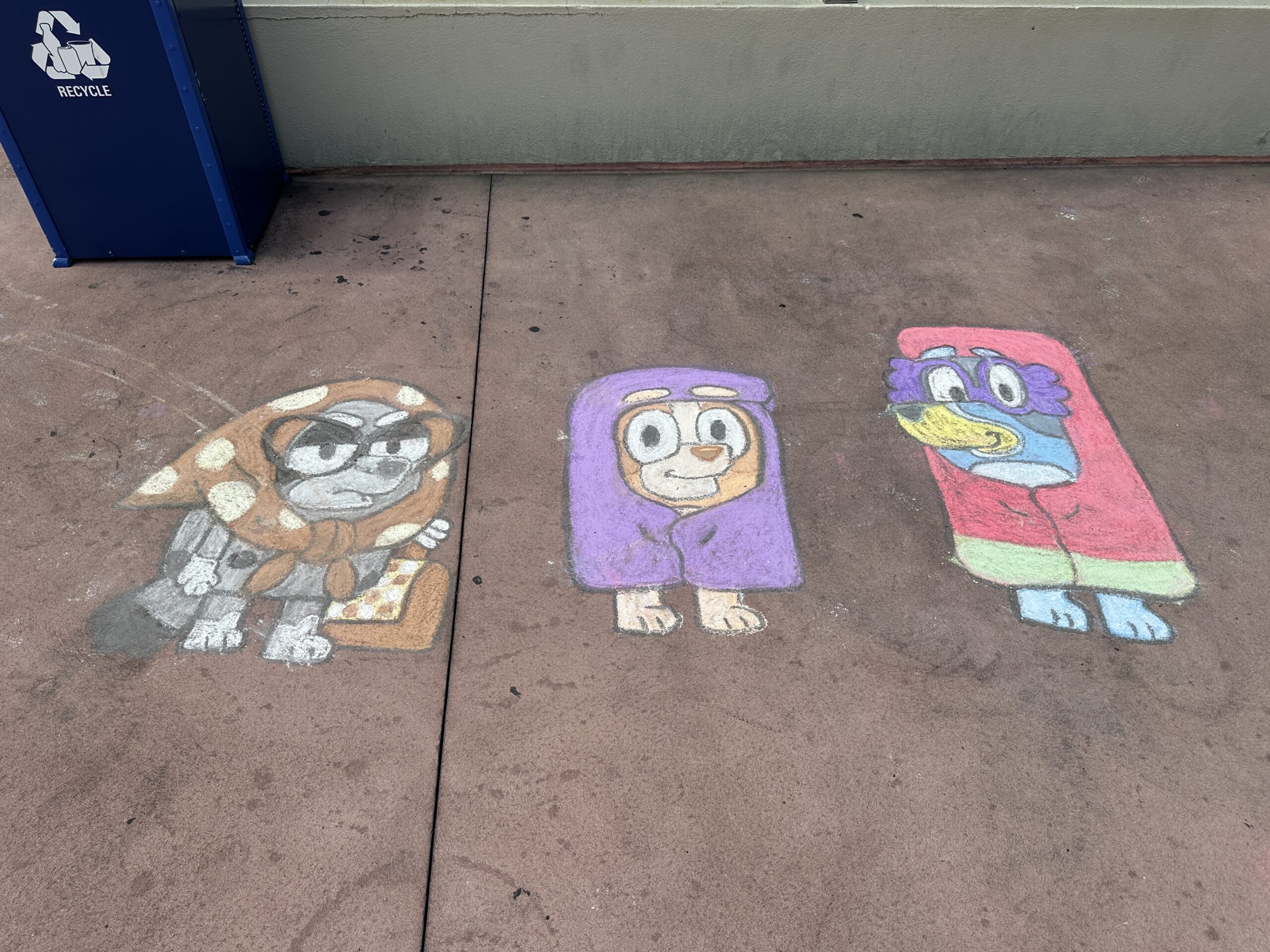 Bluey Chalk Art Pops Up at Walt Disney World's TTC