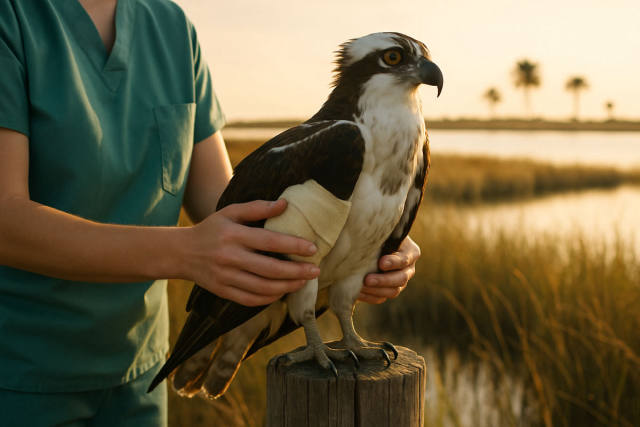 Burned Osprey Found at Cape Canaveral Is on the Mend