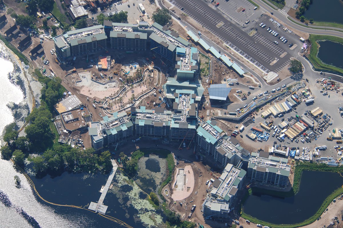 Disney Lakeshore Lodge Pool Areas and Dock Take Shape