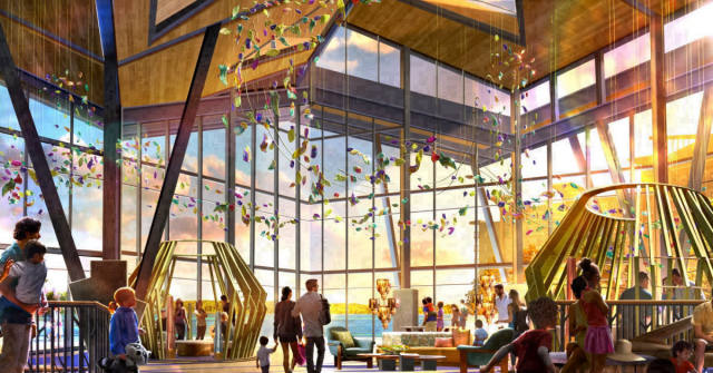 Disney Lakeshore Lodge Unveils Lobby, Dining, and Fireworks Lounge