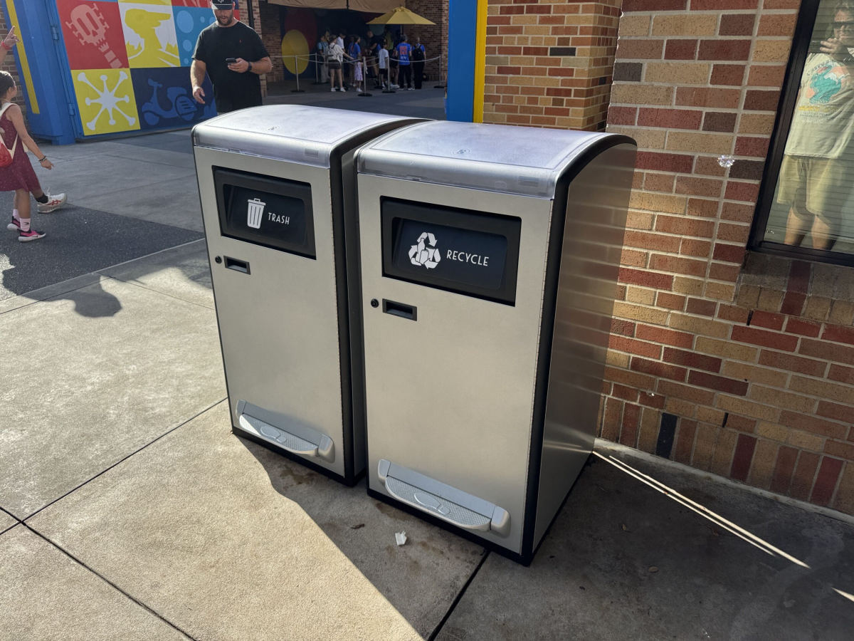 Gray Solar Trash Cans Roll Out at Hollywood Studios