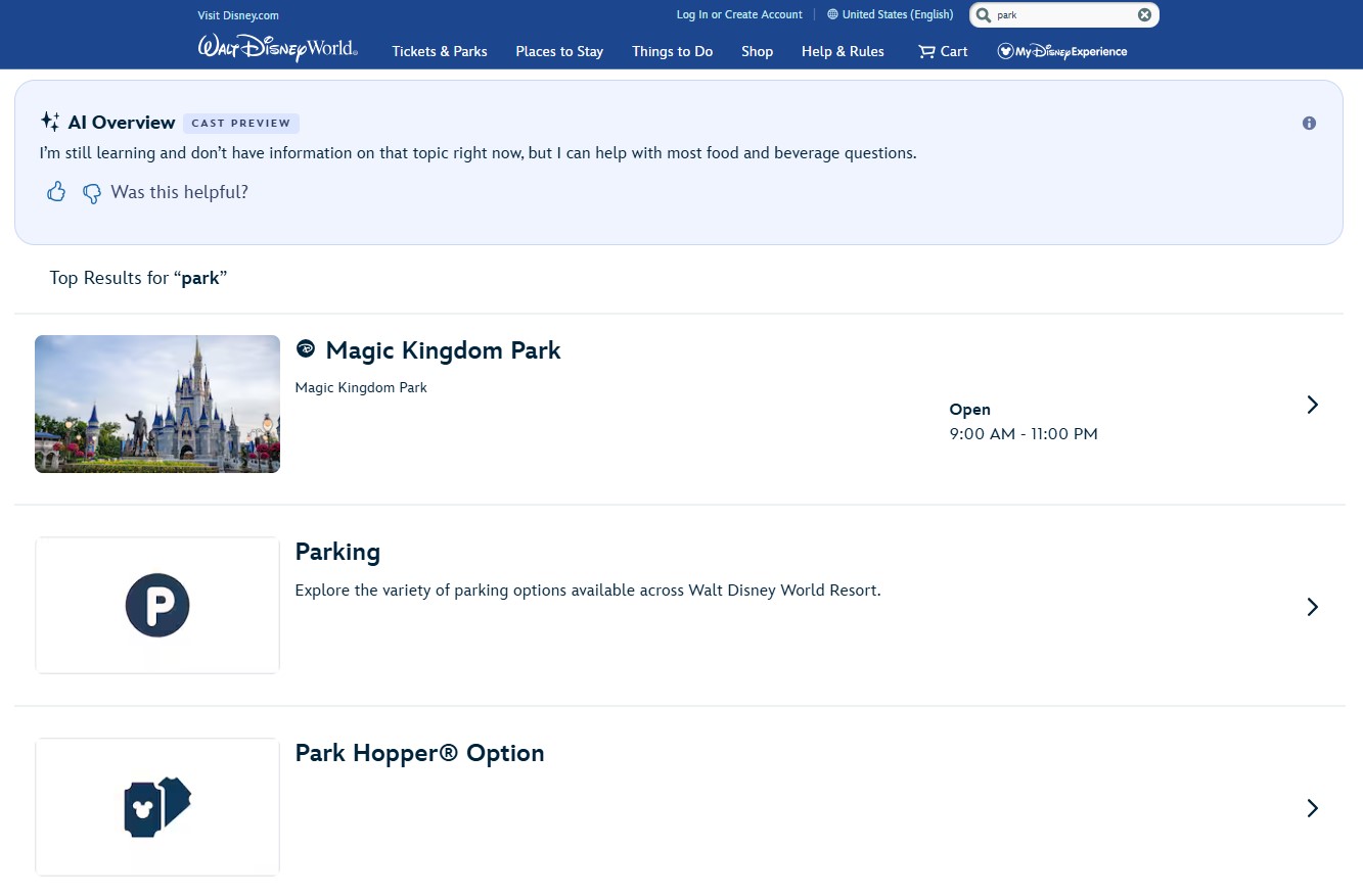 Disney World Tests AI Search Tool With Cast Members First