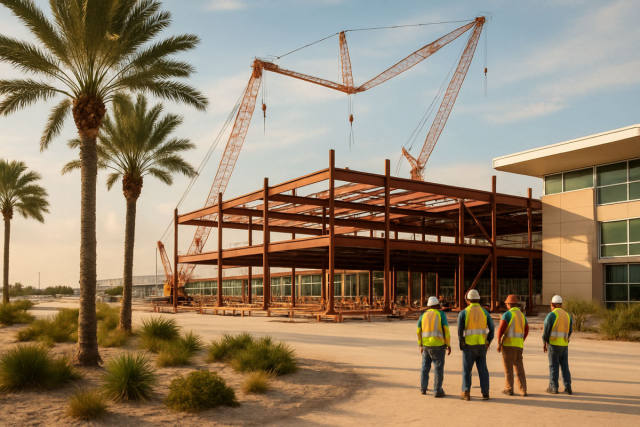 ECP Terminal Expansion Takes Shape With Steel Beams