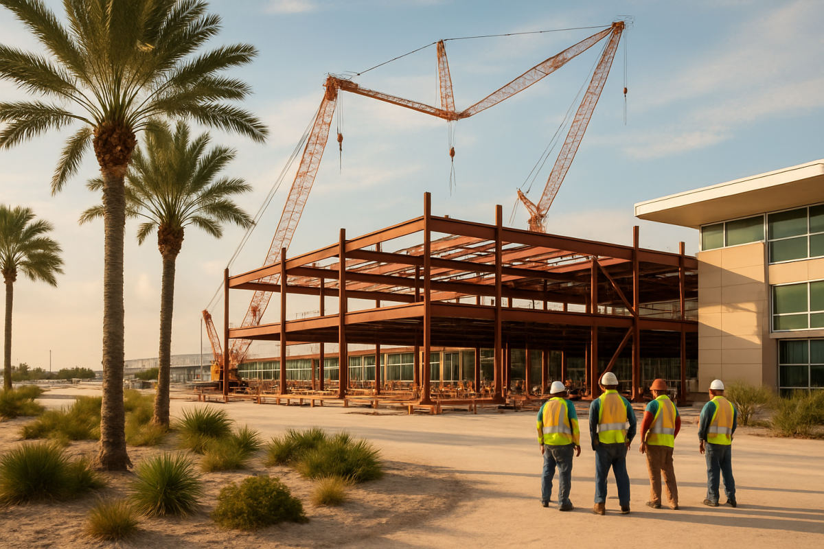 ECP Terminal Expansion Takes Shape With Steel Beams