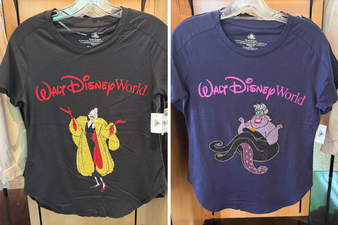 Cruella and Ursula Bedazzled Shirts Arrive at EPCOT