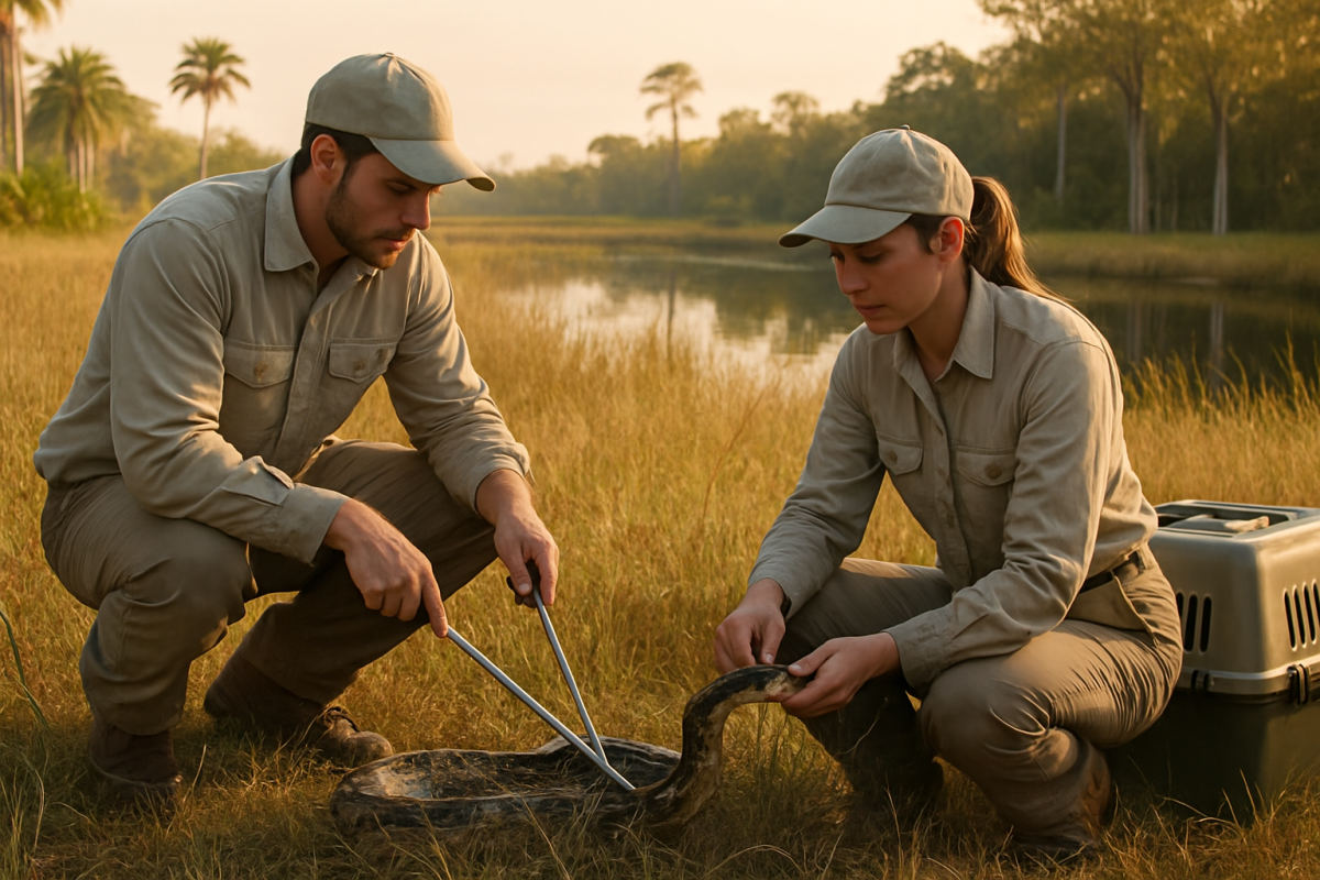 Florida Crew Removes Brooding Python and Her Egg Clutch