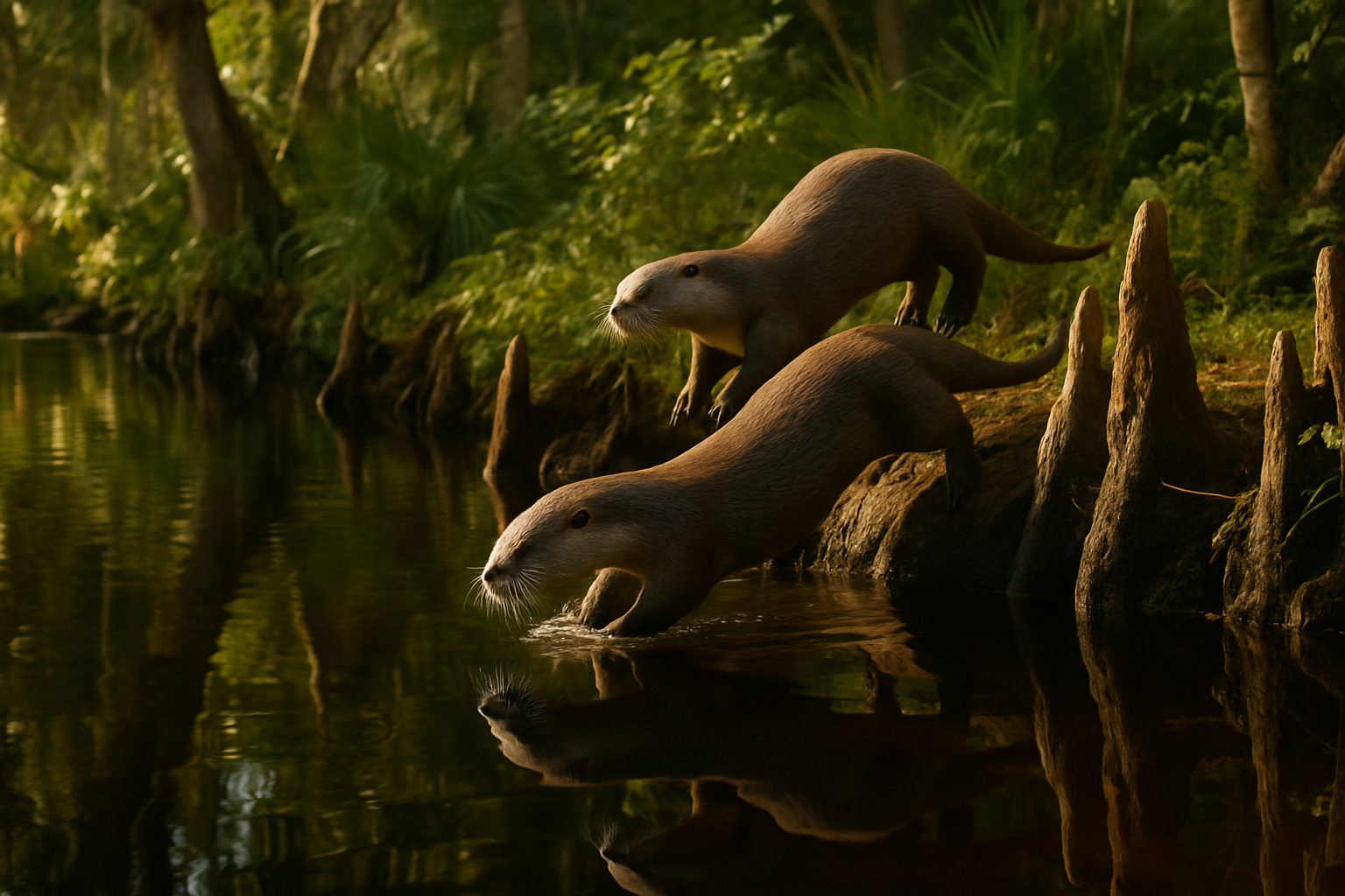 Two Orphan River Otters Released After Months of Rehab