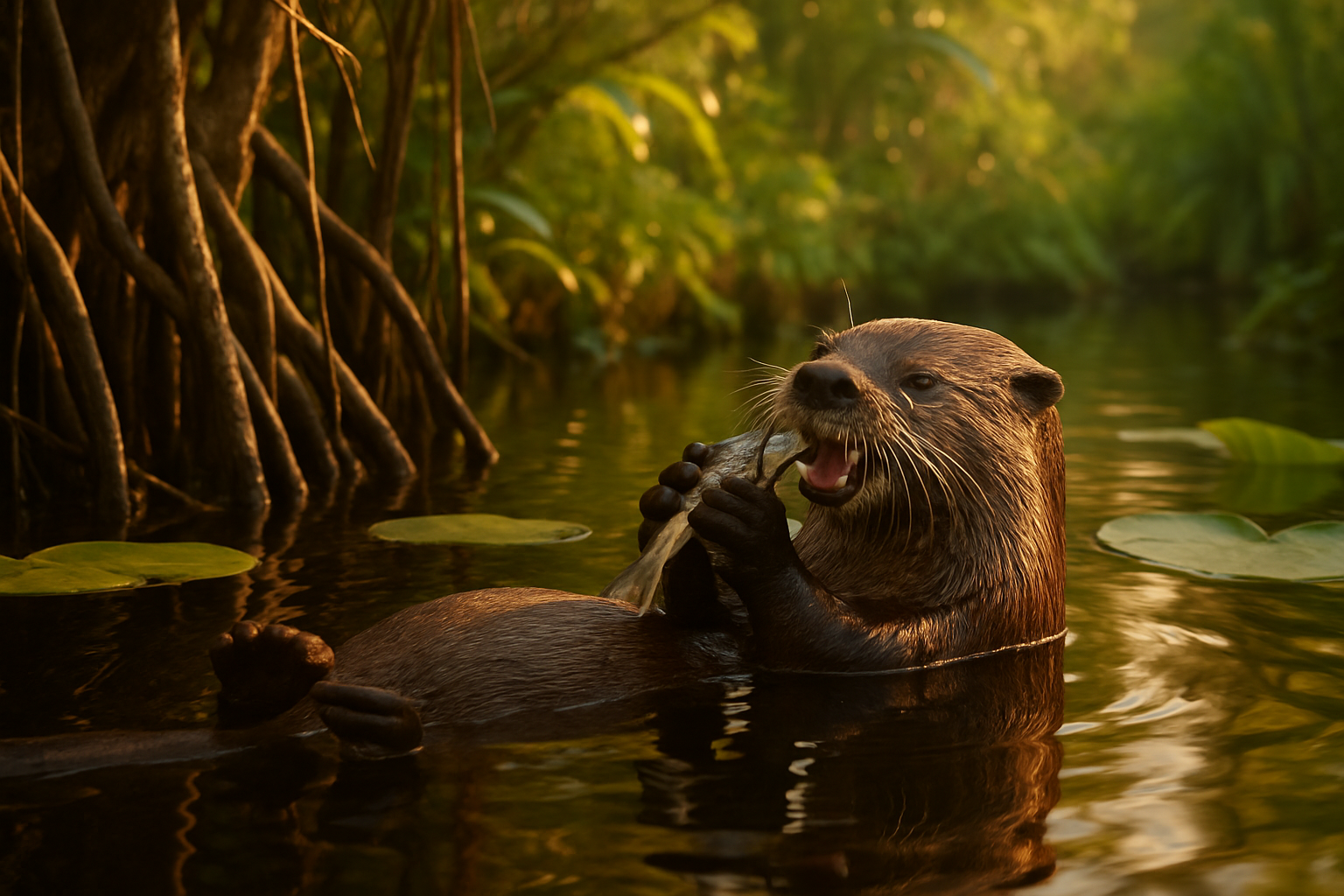 Fort Myers Otter Caught Enjoying a Fishy Breakfast