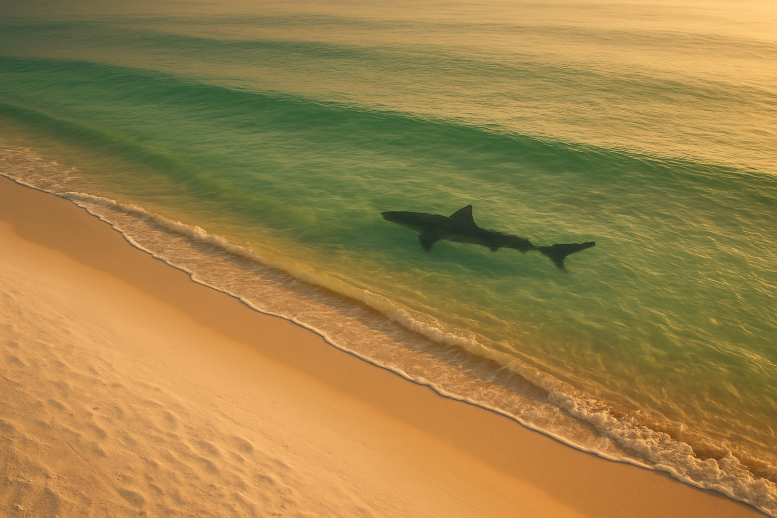 Giant Hammerhead Shark Hunts Ray at Panama City Beach