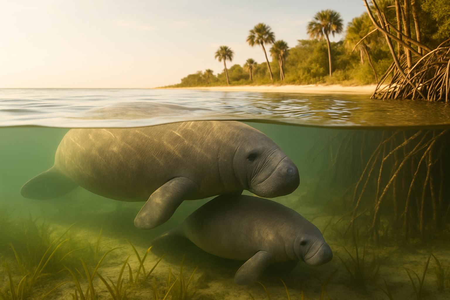 New Smyrna Beach Firefighters Rescue Two Stranded Manatees