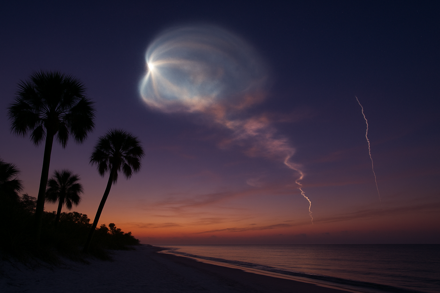 SpaceX Launch Paints 'Space Jellyfish' Over Southwest Florida
