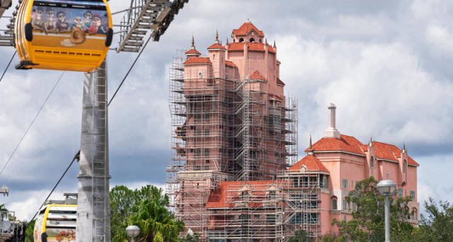 Tower of Terror Scaffolding Spreads to Hotel's Rear Facade