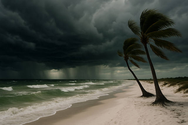 Tropical Depression Two Eyes Florida Panhandle Coastline