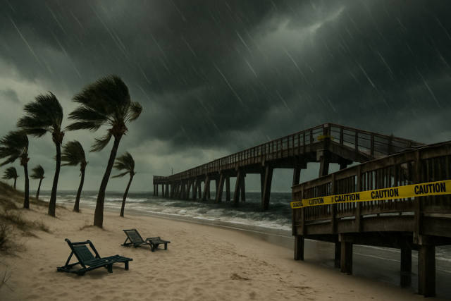 Tropical Storm Bertha Closes Panhandle Beaches and Piers